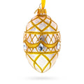Diamond Drops on Pink Glass Egg Ornament 4 Inches