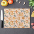 DipaliZ Floral Orange Cutting Board Tempered Glass Construction