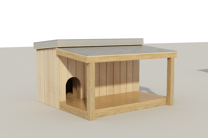 Dog House DIY Plans Large Outdoor Wooden Dog Kennel Shelter With Covered Porch