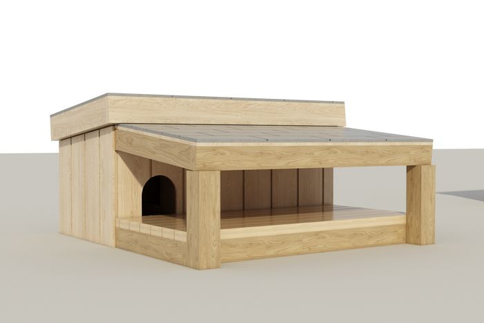 Dog House With Covered Porch DIY Plans Pet Puppy Outdoor Shelter Kennel Small
