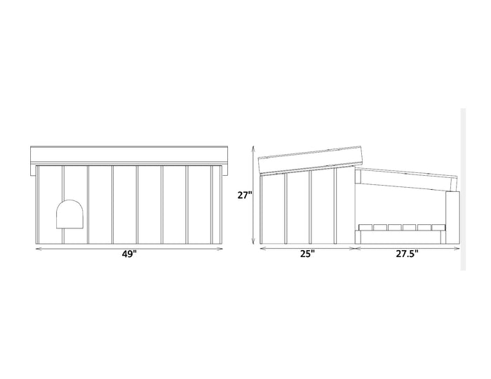 Dog House With Covered Porch DIY Plans Pet Puppy Outdoor Shelter Kennel Small