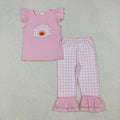 Embroidery Baby Girls Halloween Ghosts Pumpkins Top Pants Halloween Sets