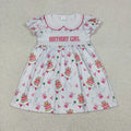 Embroidery Birthday Girl Gifts Balloons Collar Knee Length Dresses
