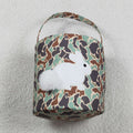 Embroidery Rabbits Baby Kids Southern Green Camo Easter Bucket Bag