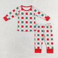 Family Sibling Kids Children Christmas Checkered Pajamas Clothes Sets
