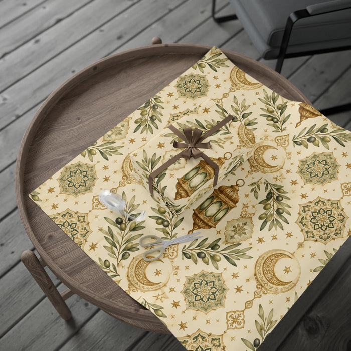 Floral Paisley Gold Wrapping Paper Roll — Vintage Botanical Gift Wrap