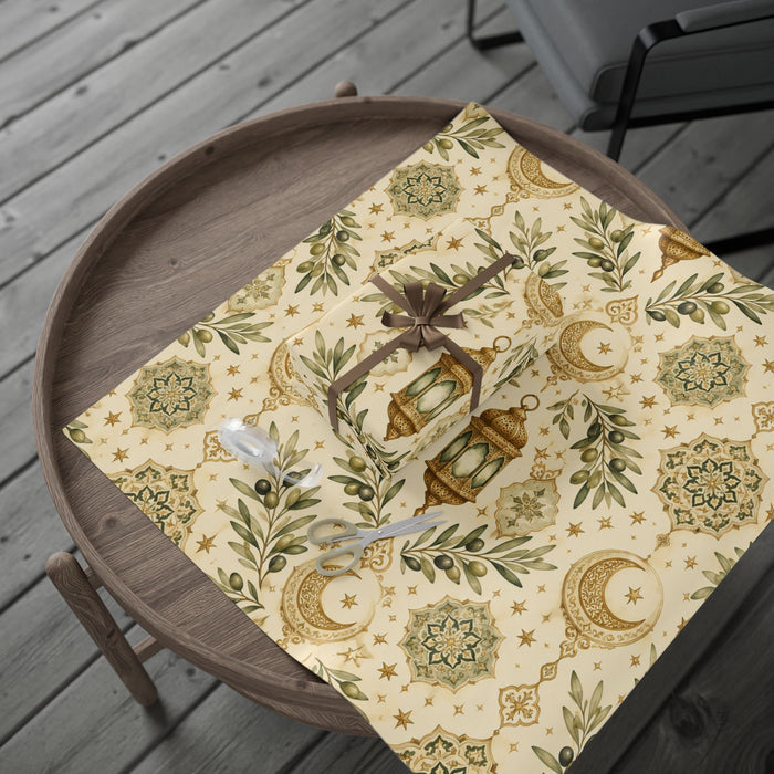 Floral Paisley Gold Wrapping Paper Roll — Vintage Botanical Gift Wrap