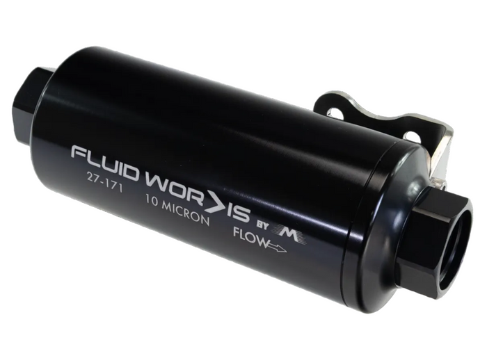 Fluidworks 12GPM 12ORB Post Fuel Filter w/ Mount (10 Micron) 27-171 - Motion Raceworks