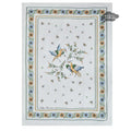 French kitchen towel - Printed cotton - Moustiers Green & Cream | Tissus Toselli