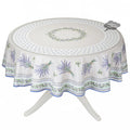 French Provencal tablecloth - Acrylic coated cotton, Spill-proof - 70" round - Lauris natural | Tissus Toselli