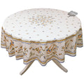 French Provencal tablecloth - Cotton, natural or acrylic-coated - 70" round - Moustiers blue | Tissus Toselli