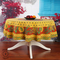 French Provencal tablecloth - Polyester - Stain-resistant - 70" round - Tournesol red | Provence Imports
