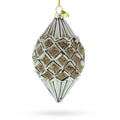 Geometric Vintage-Style Rhombus Finial Glass Christmas Ornament