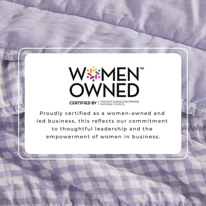 Gingham Printed Quilt Set - Lavender Cottage Collection