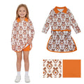 GLD1602 Leaf Flowers Bows Zipper Pullover Top Skort Girls Fall Clothes Set