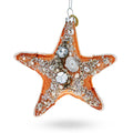 Glittered Starfish Glass Christmas Ornament
