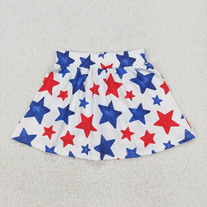 GLK0055 Stars Print Girls 4th of July Bottom Skort