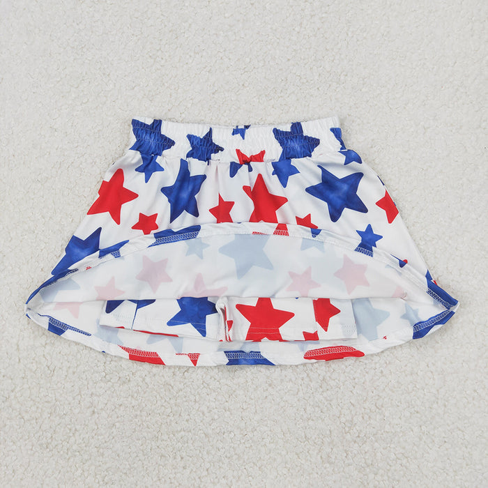 GLK0055 Stars Print Girls 4th of July Bottom Skort