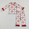 GLP0866 Cows Print Girls Merry Christmas Pajamas Clothes Set