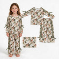GLP3428 Deer Camo Print Raglan Sleeve Top Straight Pockets Pants Girls Hunting Clothes Set