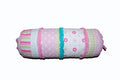 Greta Floral Stripe Pink Round Ruffle Bolster Decor Throw Pillow