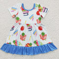 GSD0333 Book Pen Apple Girls Back to School Dress