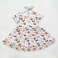 GSD1375 Pumpkin Bat Candy Girls Halloween Knee Length Dress