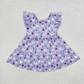 GSD1425 Ghost Pumpkin Purple Girls Halloween Knee Length Dress