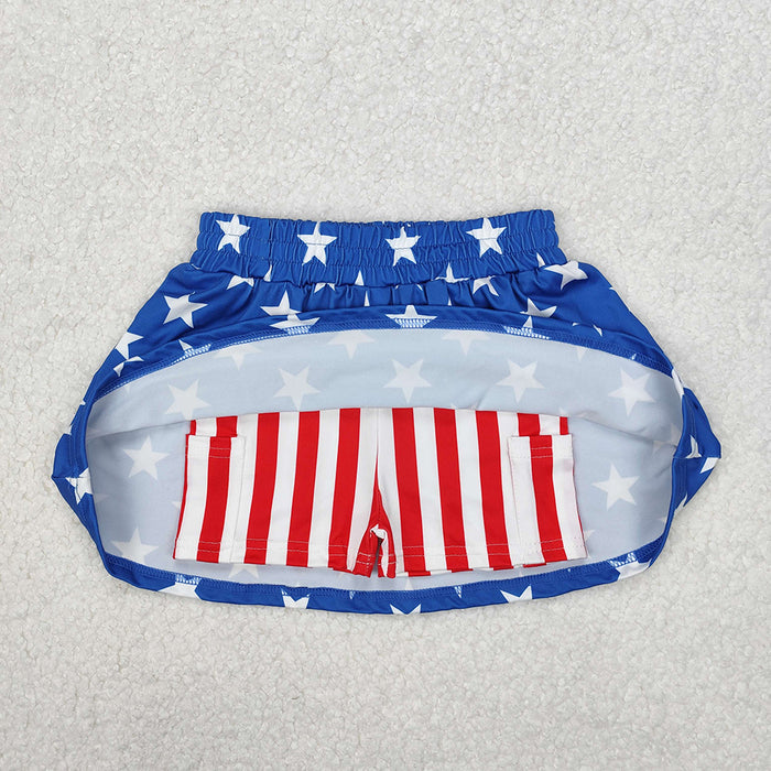 GSD2244 ALL AMERICA BABE Top Stars Skort Baby Girls 4th of July Clothes Sets