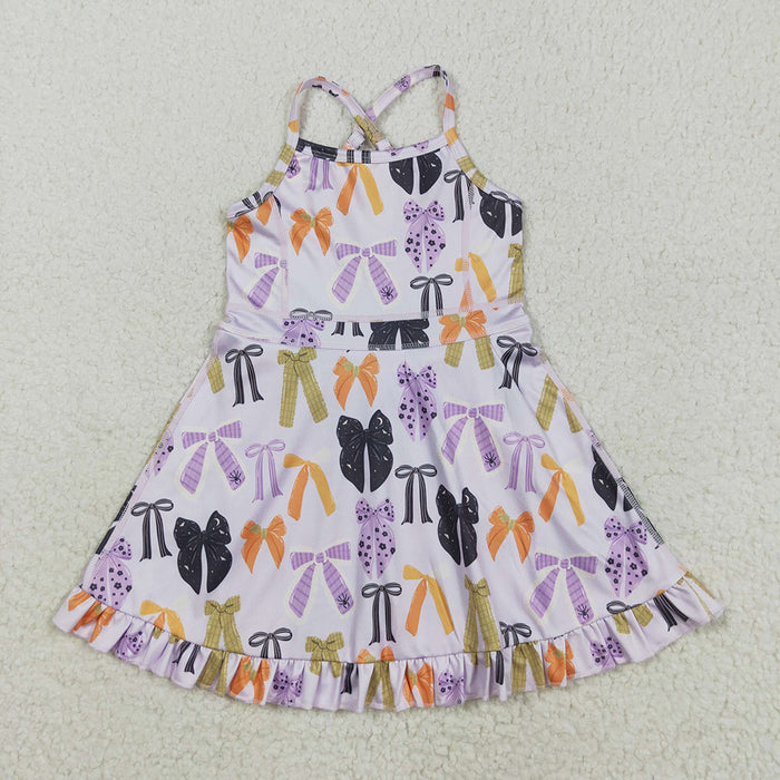 GSD2737  Colorful Bows Baby Girls Active Halloween Strap Yoga Dress