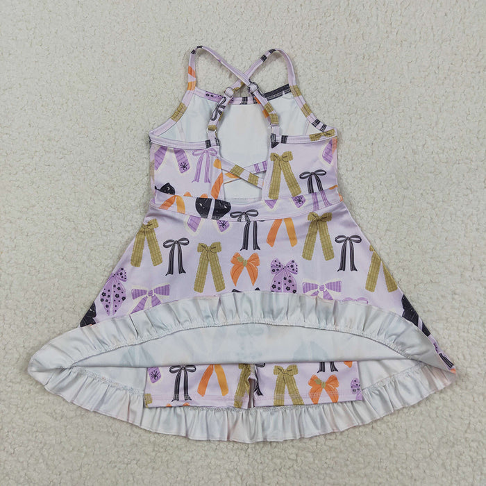 GSD2737  Colorful Bows Baby Girls Active Halloween Strap Yoga Dress