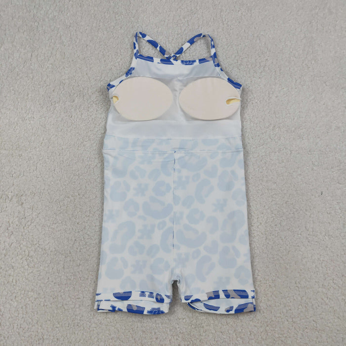GSD3630 Teams Kentucky Leopard Print Girls Summer Strap Shorts Ruffle Knee Length Yoga Dress