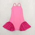 GSD3688 Baby Girls Hot Pink Strap Yoga Dress