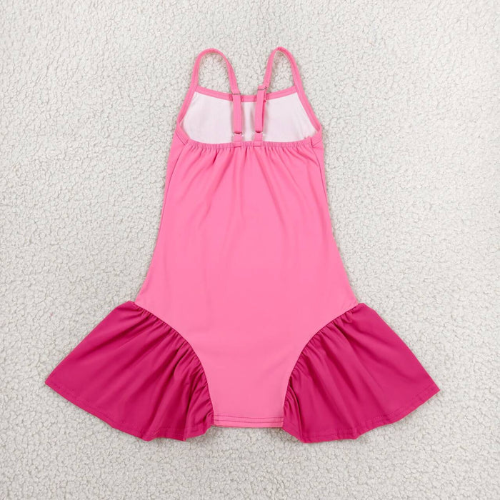 GSD3688 Baby Girls Hot Pink Strap Yoga Dress