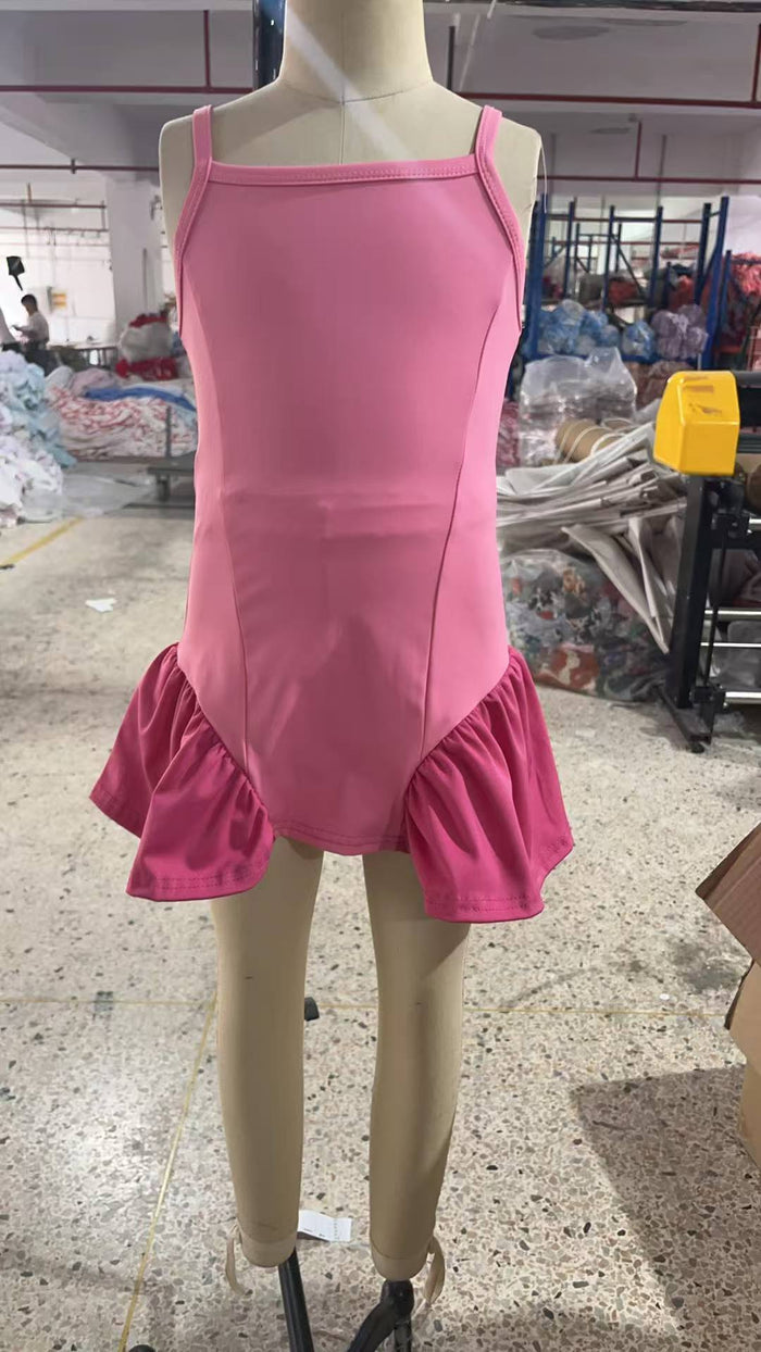 GSD3688 Baby Girls Hot Pink Strap Yoga Dress