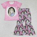 GSPO0322 Singer Doll* Pink Top Bell Pants Girls Clothes Set