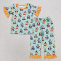 GSPO1573 Cartoon Dog Print Boys Halloween Pajamas Clothes Set