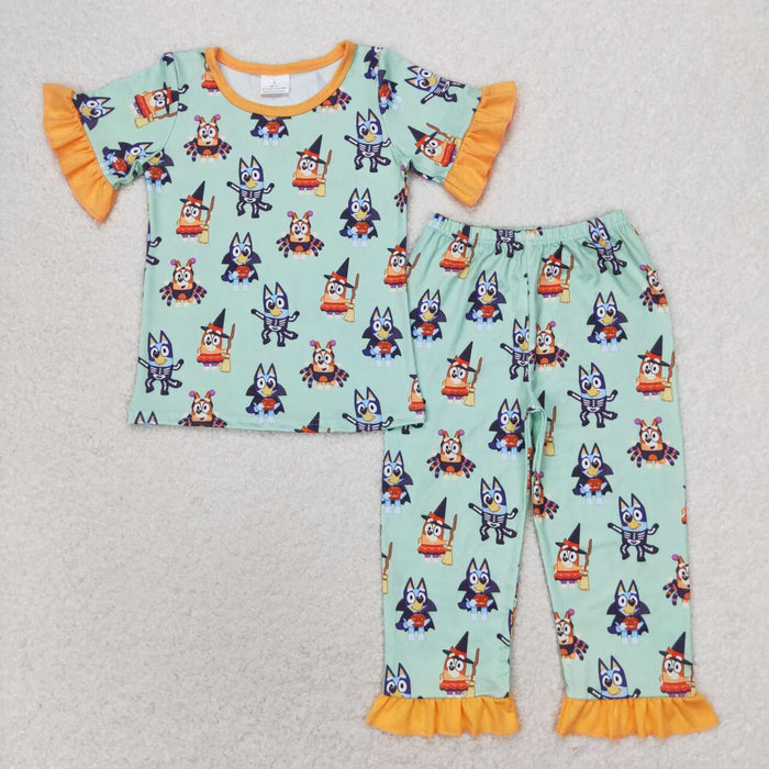 GSPO1573 Cartoon Dog Print Boys Halloween Pajamas Clothes Set