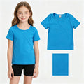 GT1639 Blue Kids Active Yoga T-shirts Short Sleeve Top