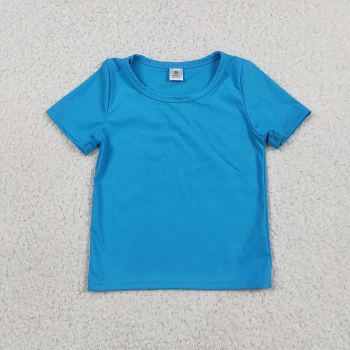 GT1639 Blue Kids Active Yoga T-shirts Short Sleeve Top