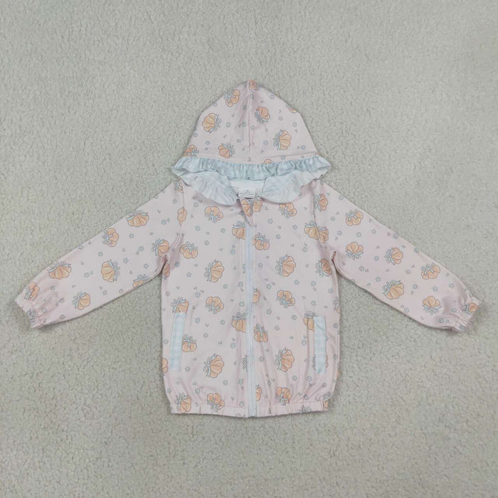GT1660 Pumpkin Pink Girls Full Zipper Hoodie Jacket Top