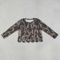 GT1686 Camo Baby Girls Scallop Long Sleeve T-Shirts Top