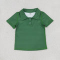 GT1727 Green Active Kids Girls Short Sleeve Yoga Polo Tee Shirts Top