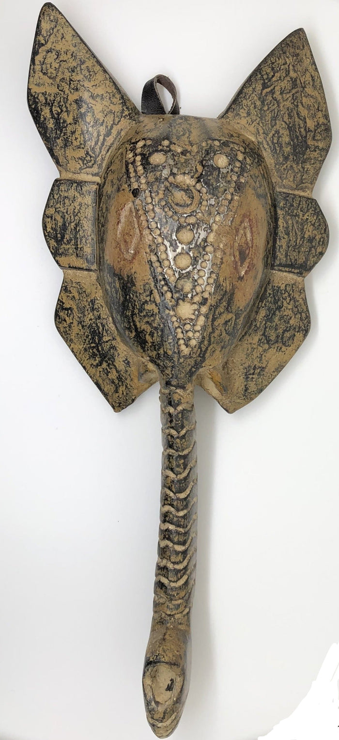 Hand Carved in Ghana - African Elephant Mask / Reclaimed Wood