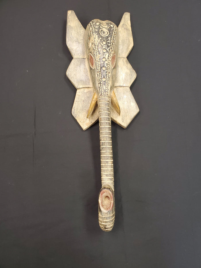 Hand Carved in Ghana - African Elephant Mask / Reclaimed Wood