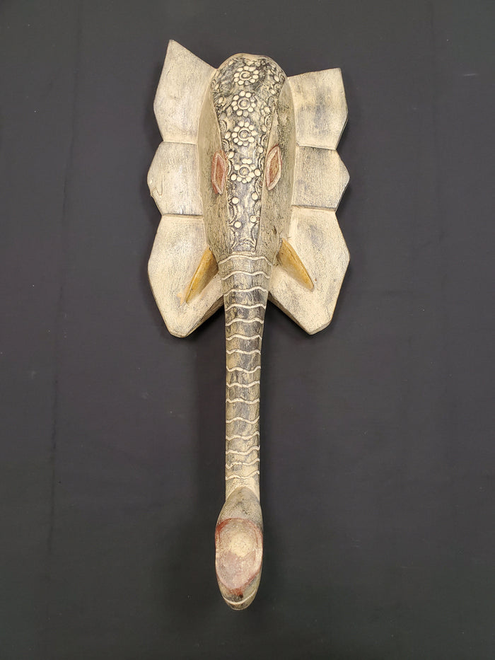 Hand Carved in Ghana - African Elephant Mask / Reclaimed Wood
