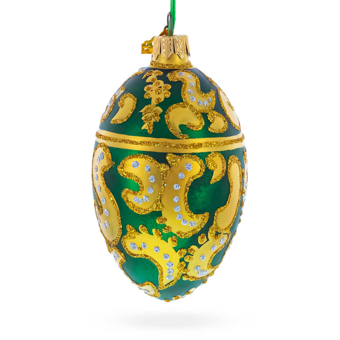 Hand-Painted 1891 Memory of Azov Royal Glass Egg Ornament — 4 Inches