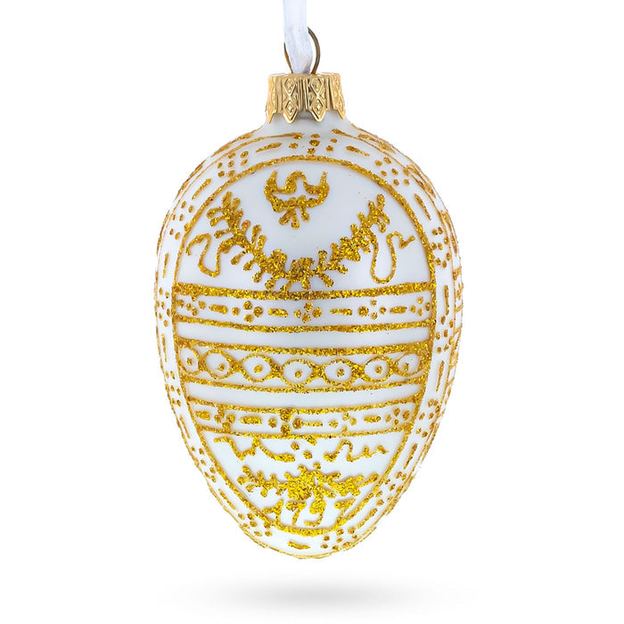Hand-Painted 1898 Pelican Royal Glass Egg Ornament — 4 Inches