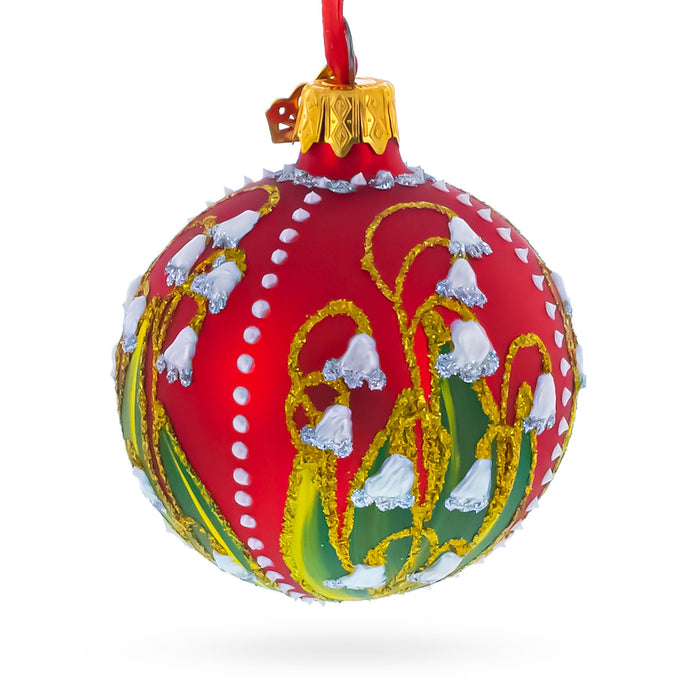 Hand-Painted Blown Glass Ornament — 1898 Lilies of the Valley — 2.4 Inches