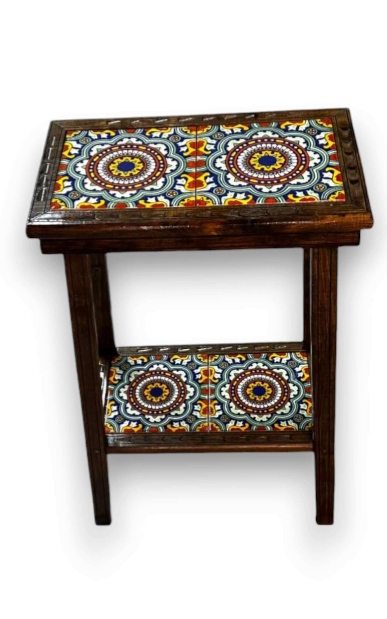 Handcrafted Talavera Tile End Table